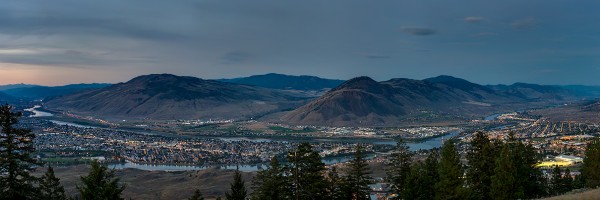 Kamloops and Thompson River Confluence at Dusk